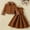 A78 Brown, variant on Xdegoge Toddler Girl Dress Fashion Cute Solid Color Ribbed Long Sleeve Dress, Sizes 3-10 Years Toddler Dresses
