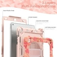 thumbnail image 5 of Allytechgroup Case Compatible with iPad 10.2 Inch 2021/2020/2019, for iPad 9th/8th/7th Generation Case, Built-in Screen Protector & Shoulder Strap & Wrist Strap Shockproof Back Cover Bumper, Pink, 5 of 8
