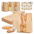 thumbnail image 6 of 24 Bread Bags with Reusable Ties - Homemade Sourdough Bread Storage Bags Brown Paper Bagel Loaf Bakery Bags with Window Toast Bags with Resealable Ties Disposable Baked Goods Sale Packaging, 6 of 6