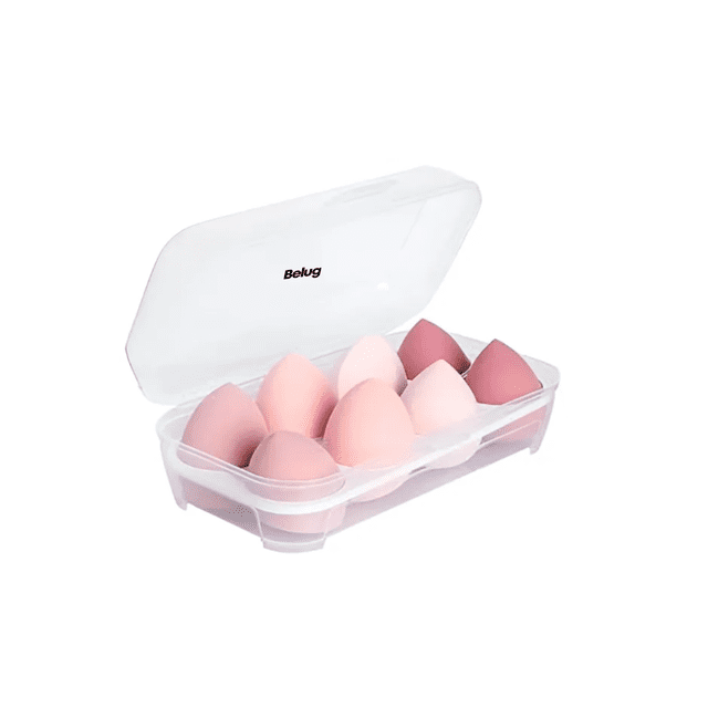 Kit Esponja De Maquillaje Caja De 8 Piezas Belug Rosa