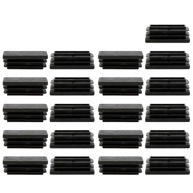 Unique Bargains 15 x 40mm Plastic Rectangle Ribbed Tube Inserts Furniture Glide Chair 21pcs