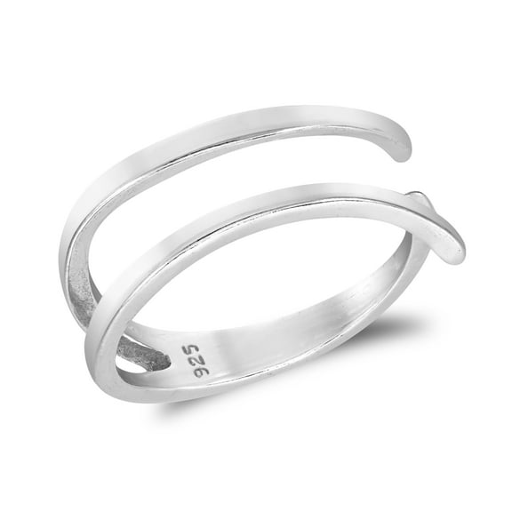 Contemporary Double Banded Wraparound Ring-9