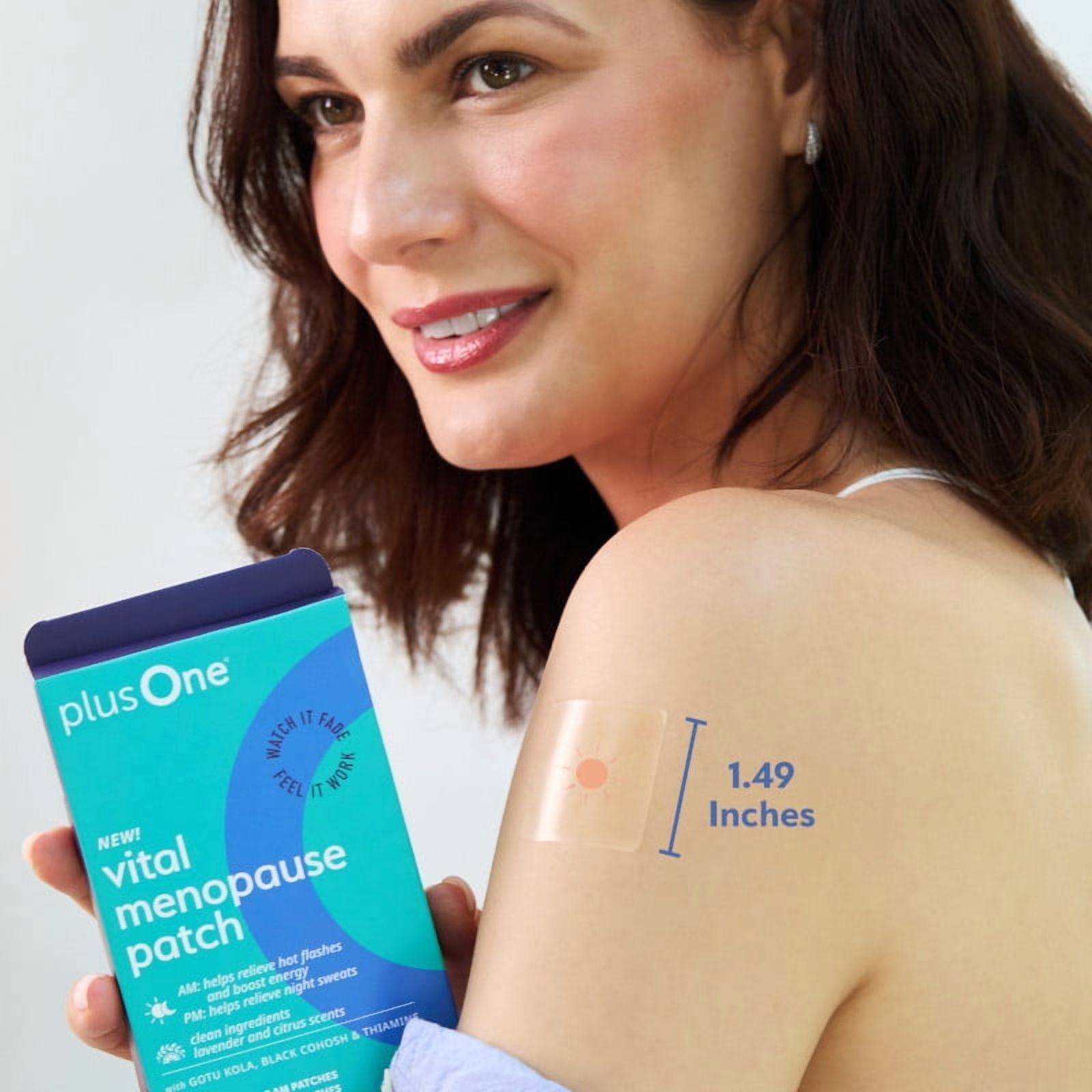 plusOne Vital Menopause Patches, AM for Hot Flash Relief, PM for Night Sweats Relief, 16 Count