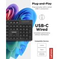 thumbnail image 5 of Teclado Lenovo 305 con Cable USB-C Tamaño Completo Delgado Negro, 5 of 5