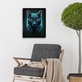 thumbnail image 2 of Electric Blue Luminescent Wolf Spirit Animal Guide Art Print Framed Poster Wall Decor 12x16 inch, 2 of 5