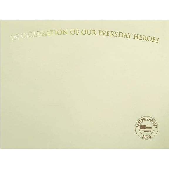St. James® Premium-Weight Certificates - 65 lb - "Everyday Heroes" - 8.5" x 11" - Inkjet, Laser Compatible - Ivory, Gold Foil - 25 / Pack - TAA Co | Bundle of 2 Packs