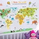thumbnail image 1 of Mapa del mundo animal para niños, calcomanía de pared (60 * 90 cm), vida silvestre de la jungla, educación sobre jirafas salvajes, 1 of 5