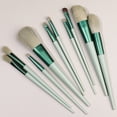 thumbnail image 1 of Nvzi Juego de 10 brochas de maquillaje, brochas para base, polvos, correctores, sombras de ojos y rubor, color verde, 1 of 4