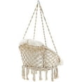 thumbnail image 6 of Hanging Chair, Hammock Chair with Large Cushion, Boho Swing Chair for Bedroom, Patio, Balcony, Garden, Holds up to 264 lb, Accessories Included, Cloud White, 6 of 8
