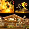 thumbnail image 2 of Bewildely 2 uds impermeables 100 luces LED luces de Navidad luces de cadena Led luces de decoración de Navidad al aire libre/interior Iluminación navideña Blanco cálido Bewildely HA027691-01, 2 of 6