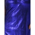 thumbnail image 5 of INSPIRE CHIC Women's  Metallic Glitter Cowl Neck Spaghetti Strap Prom Mini Dress XL Blue, 5 of 6