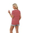 thumbnail image 5 of Ronuti Womens T-shirts Short Sleeve Fashion Shirts Summer Tops Fashion Womens Clothes Womens Striped T-shirt, 5 of 8