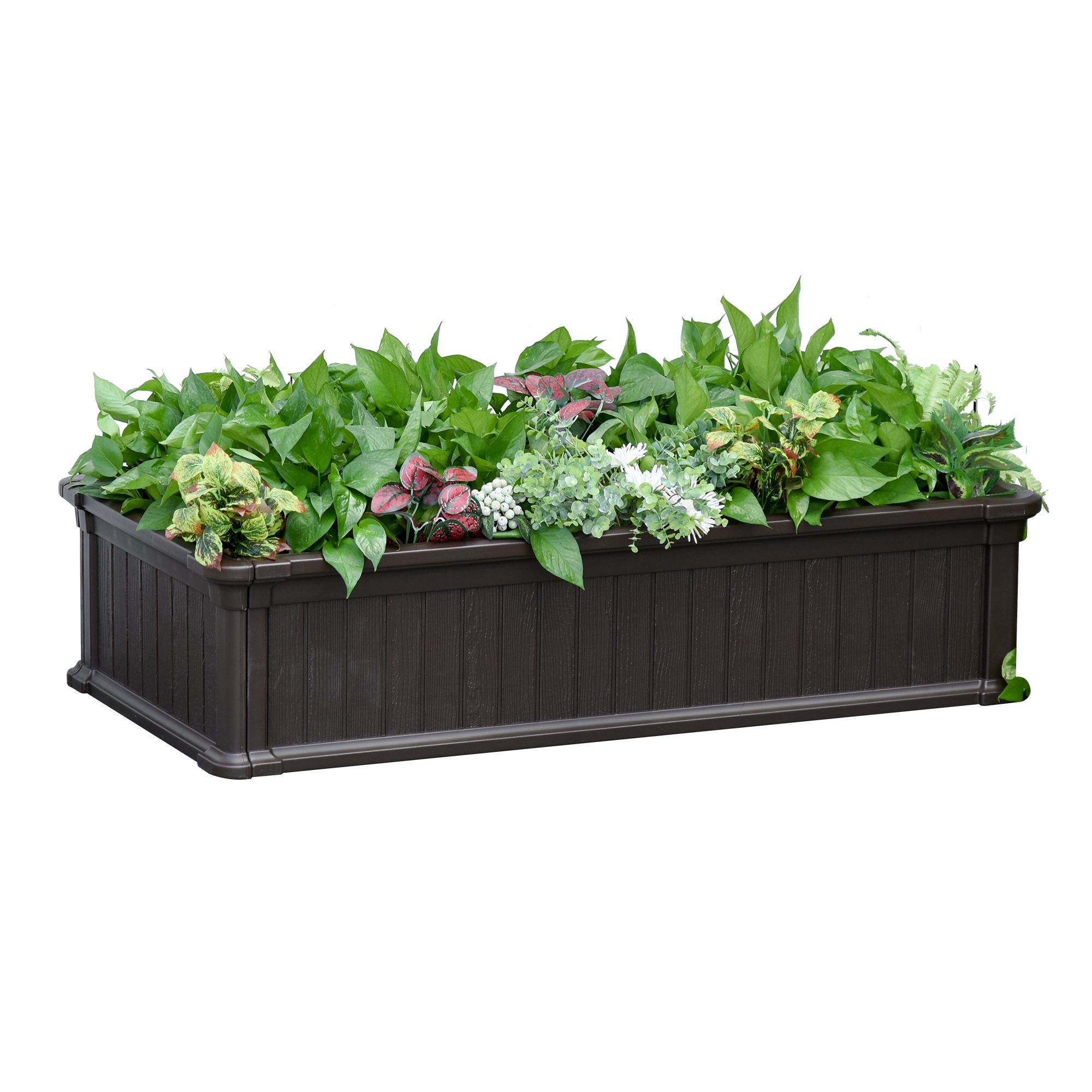 Outsunny 48.5" Plastic Raised Garden Bed Planter Box for Flowers, Herbs