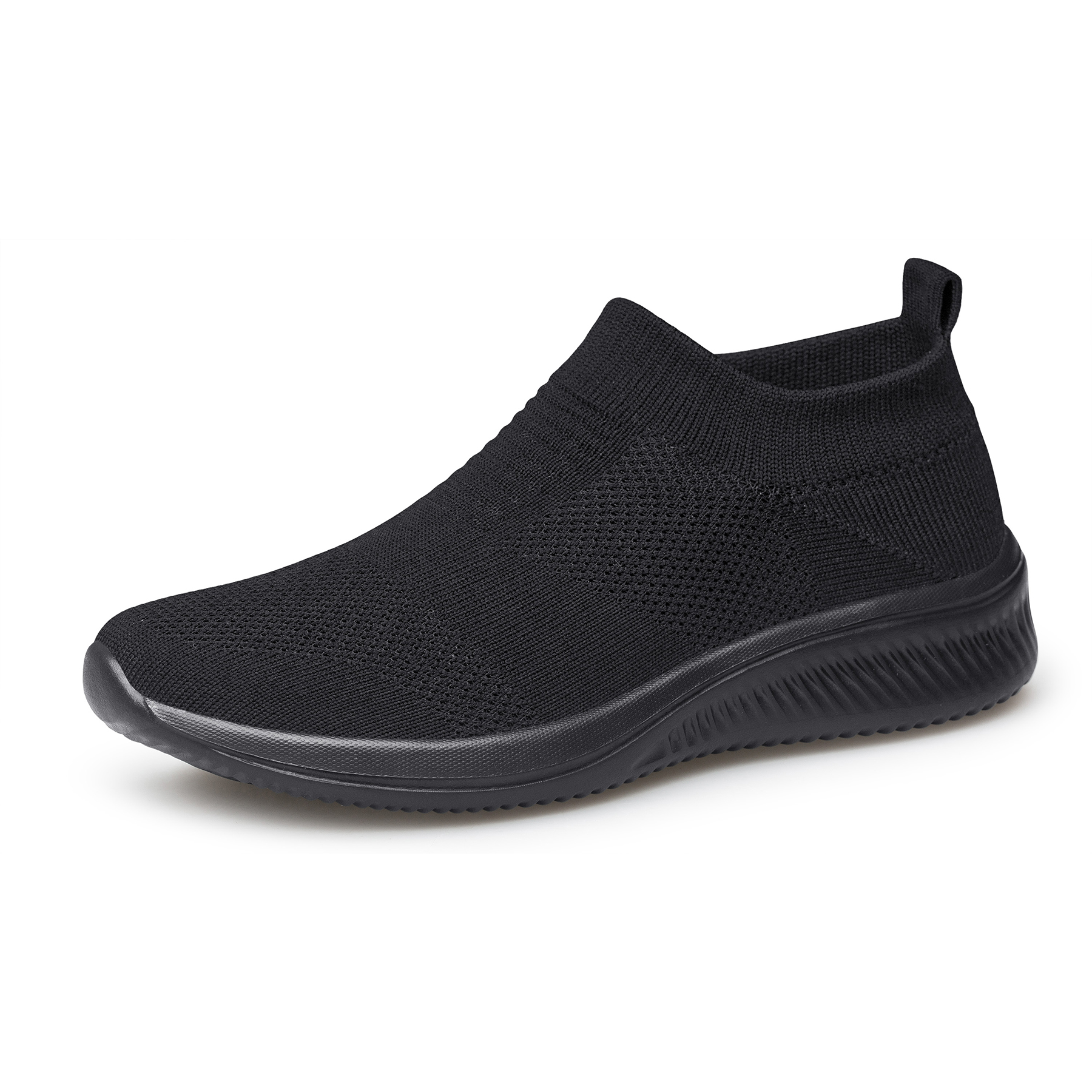 vibdiv Men's Non-Slip Sports Shoes Running Tennis Sneakers Light and Breathable Leisure Walking Shoes All Black Size 7