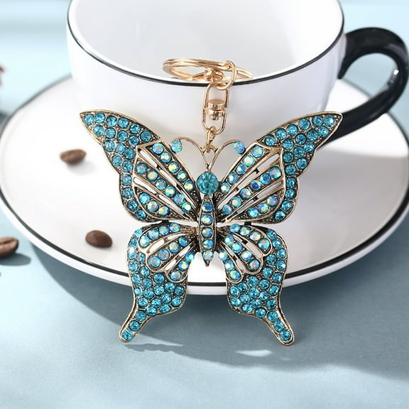 Wentin Reduced Keychains Butterfly Crystal Rhinestone Keychain For Women Girlfriend Gifts Valentine's Day Car Key Ring Handbag Gift Bag Key Chain Butterfly Pendant