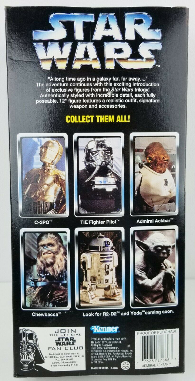 Admiral Ackbar Star Wars Collector Series Kenner 1996  OVP 