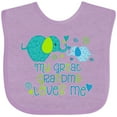 thumbnail image 3 of Inktastic My Great Grandma Loves Me Cute Elephants Boys or Girls Baby Bib, 3 of 4