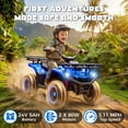 thumbnail image 4 of iRerts 24V Ride on ATV, Powered Ride on Toys for Kids Boys Girls Ages 3-5, Kids 4 Wheeler Electric Cars with Bluetooth, Music, LED Headlights, Front Rear Storage Racks, Crash Bars, Blue, 4 of 10