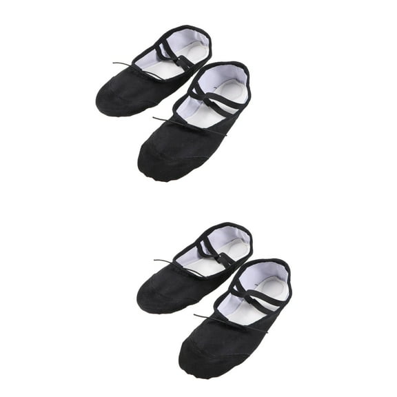FENGGUIQU 2 Pairs Girls Ballet Shoes Breathable Comfortable Dance Flats for Kids and Toddlers