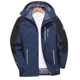 thumbnail image 6 of Men's Lightweight Windproof Waterproof Hiking Jacket Windbreaker Long Sleeve Hooded Outdoor Spring Fall Full Zipper Rain Coat for Camping Cycling Big and Tall Size XL-8XL Blue, 6 of 8