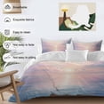 thumbnail image 4 of Colorful Sunset Ocean Seagull Twin Duvet Cover Set, Oil Painting Cloudy Sky 4 Piece Microfiber Bedding Set with Zipper Closure, Bed Sheet and 2 Pillow Shams, Soft Bedding Cover, 4 of 9
