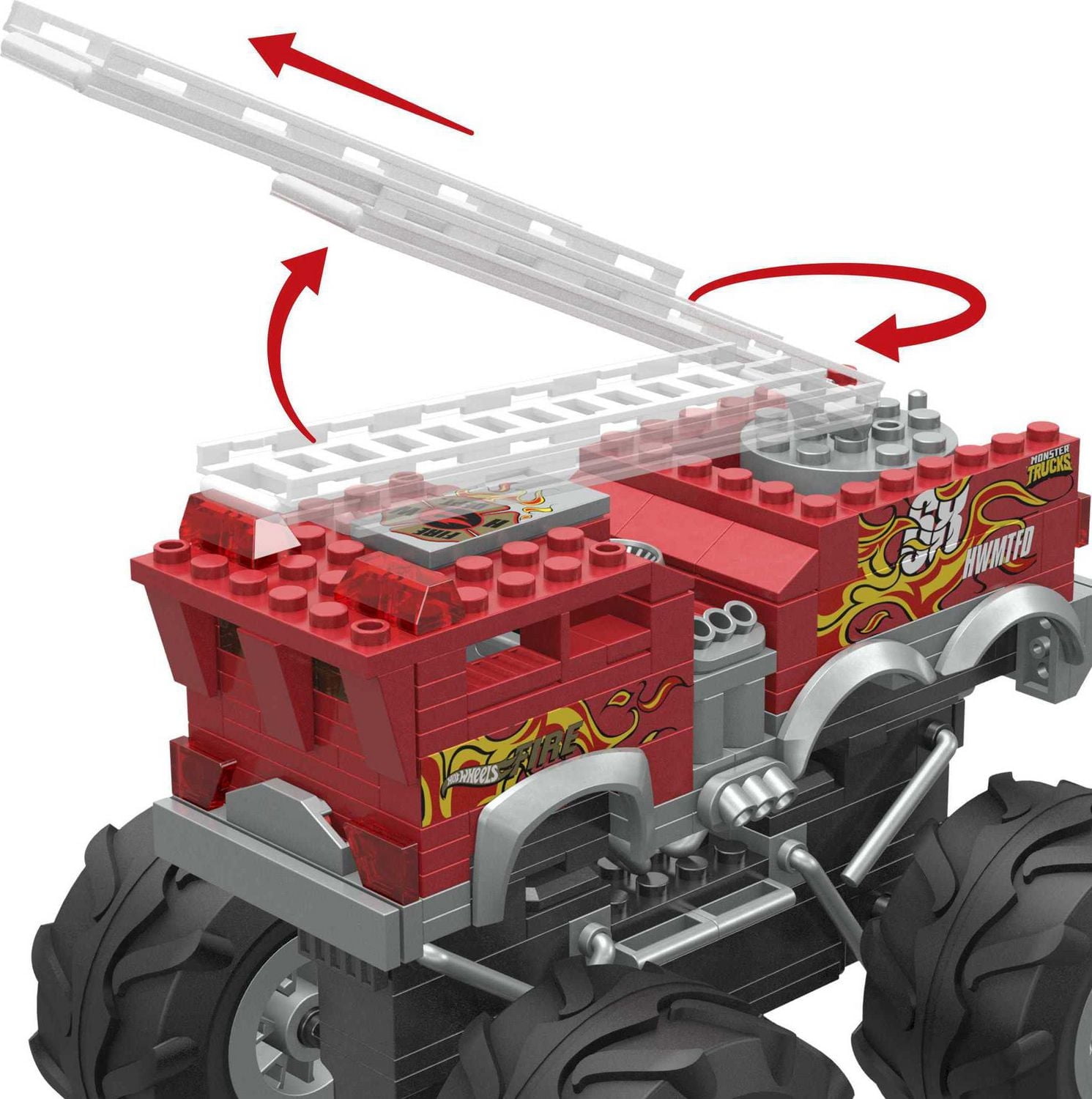 MEGA Hot Wheels 5-Alarm Fire Truck Monster Truck Building Set with 1 Figure (284 Pieces)