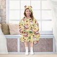 thumbnail image 7 of Dailycode Wearable Blanket Hoodie Oversized Sherpa Flannel Blankets with Pocket for 3-14 Year Old Cute Santa Claus Snowman Tree, 7 of 7