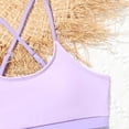thumbnail image 5 of Avrnliq Girls Two Piece Athletic Swimsuit Purple Racerback Crop Top High Waisted Swim Shorts Modest Sporty Bathing Suit for Tween Big Kids 8-12,Size 12 T, 5 of 8