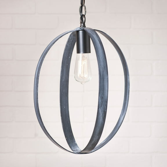 Irvins Country Tinware Irvin's Country Tinware 16-inch Oval Sphere Pendant in Black