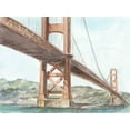 thumbnail image 2 of Harper, Ethan 14x12 Gold Ornate Wood Framed with Double Matting Museum Art Print Titled - Iconic Watercolor Bridge III, 2 of 4