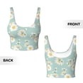 thumbnail image 6 of Goofa Floral Daisy Printed Sports Bras for Women, High Impact Running Bra Workout Crop Tank Tops Longline Sports Bra Push up-, 6 of 9