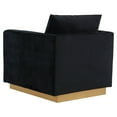 thumbnail image 2 of LeisureMod Nervo Velvet Accent Arm Chair With Gold Base In Midnight Black, 2 of 7