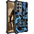 thumbnail image 2 of Camouflage Case for Samsung Galaxy S23 Ultra (Not S23) with Magnetic Kickstand, Built-in 360° Rotate Ring Stand Magnetic Car Mount Phone Cover Case for Samsung Galaxy S23 Ultra MC Dark Blue, 2 of 14