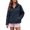 Navy, variant on Water Reactive Cheetah Rain Jacket Women Zip Up Hooded Wind Breaker Jacket Light Weight Fashion Clothing