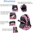thumbnail image 4 of LAICAIW Geometric-Print Backpack and Lunch-Bag Set for Girls School Elementary Bookbags, 3Pcs Primary School Bag Backpack with Lunch Kit, 4 of 7