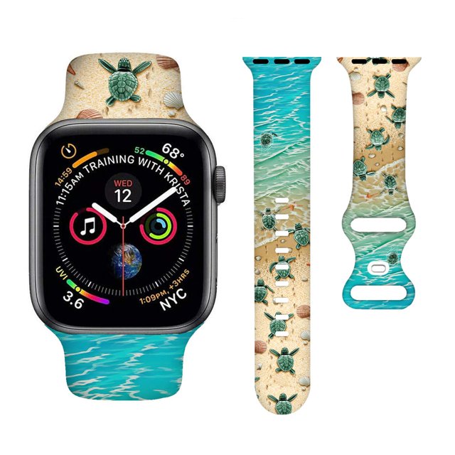 Correa de reloj BACDOILQ Cute Turtle Soft Silicone 38-41 mm