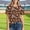 A1240 Brown, variant on Short Sleeve T-Shirt for Women Sunflower and Football All-over Print Crewneck Relaxed Fit Novelty Graphic Top Casual Summer Clothes for Sports Lovers