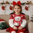 thumbnail image 3 of Xixirimido Christmas Cute Snowman Print Soft Toddler Girls Long Sleeve Sweatshirt Ruffle Shoulder Graphic Pullover Crewneck Top for Cool Weather, for 1-2T, 3 of 7