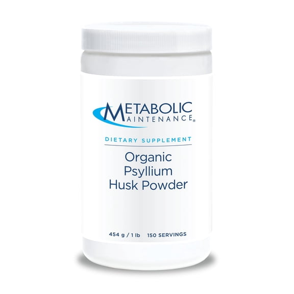 Metabolic Maintenance Organic Psyllium Husk Powder - Unflavored Psyllium-Husk Bulk Soluble Fiber Supplement, Daily Support For Digestion, Gut Health, Detox, No Fillers - 1 lb (150 Servings)