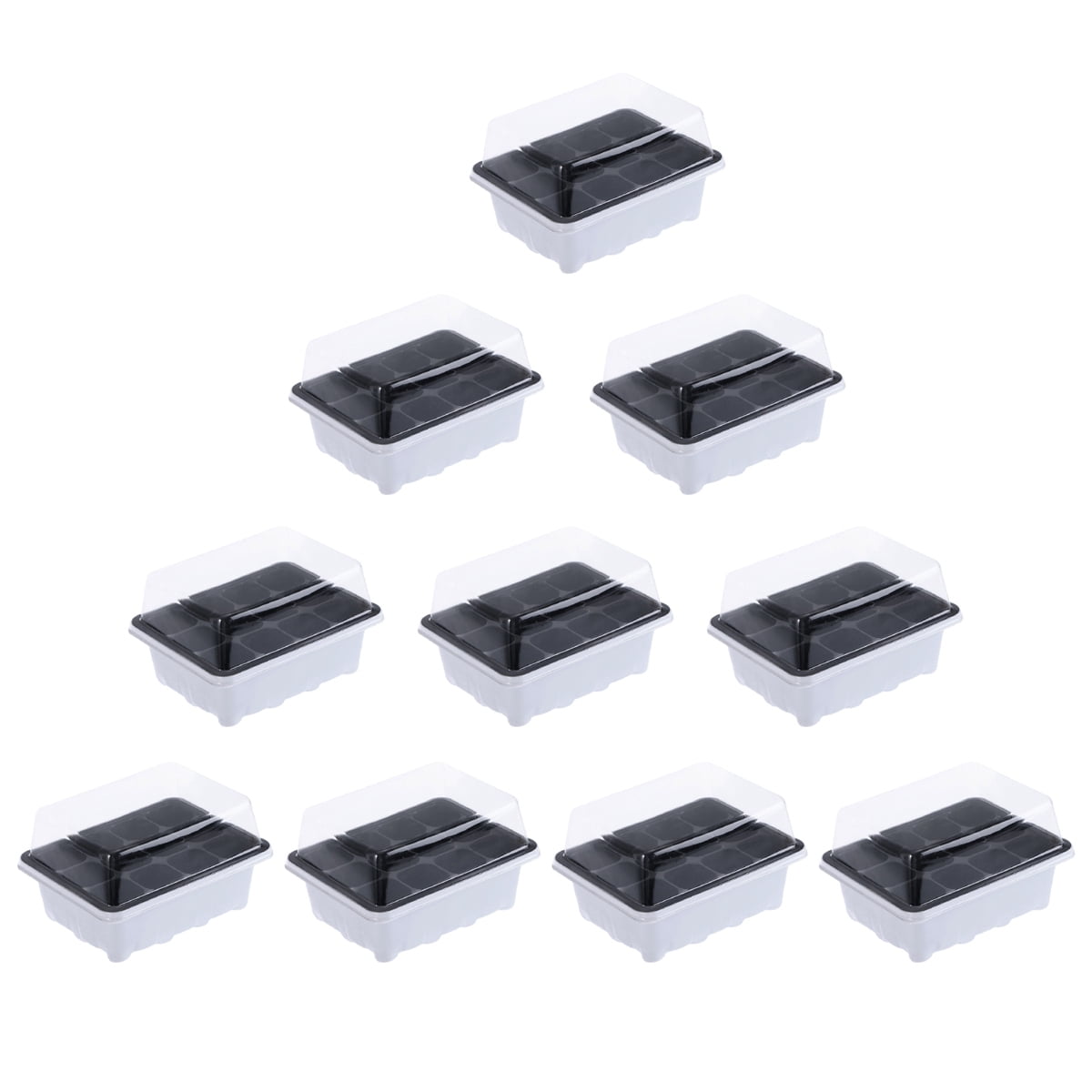 Clispeed  White Sprouter Trays 10Pack for Planting with Heat Preservation and Transparent Lid