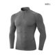 thumbnail image 4 of Minnieouse Ropa interior térmica para hombre, camisetas de invierno de cuello alto para hombre, cuello con cremallera, jersey para exteriores, Camisetas Gris, 4 of 6