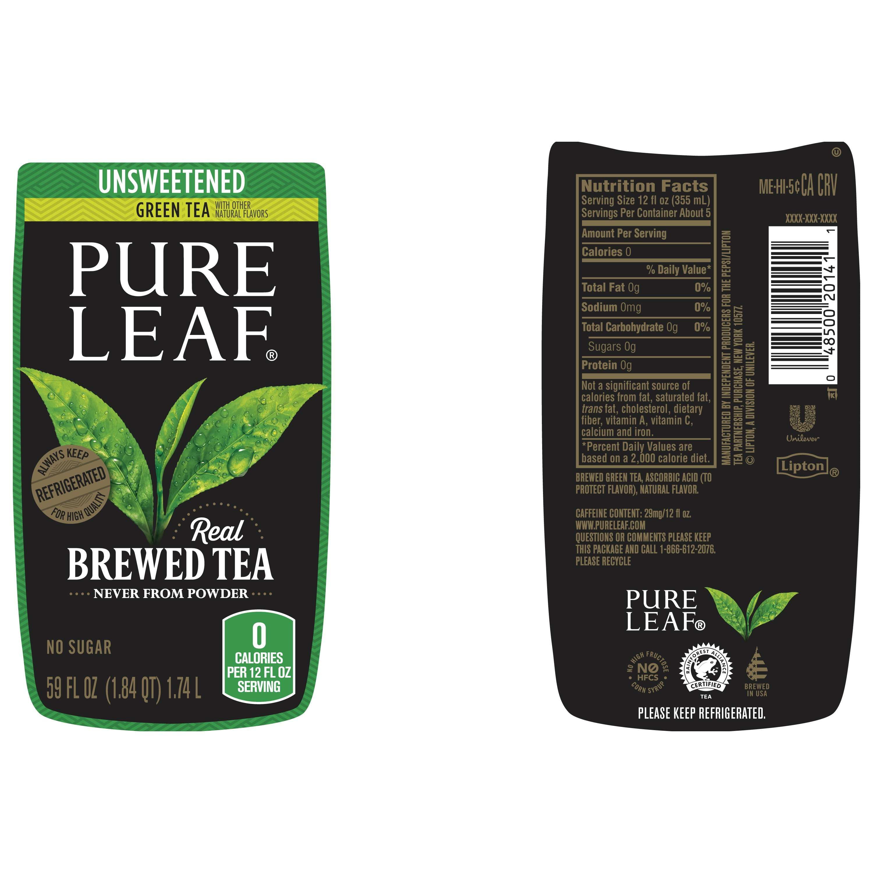 EWG's Food Scores  Pure Leaf Real Brewed Tea, Unsweetened Green Tea