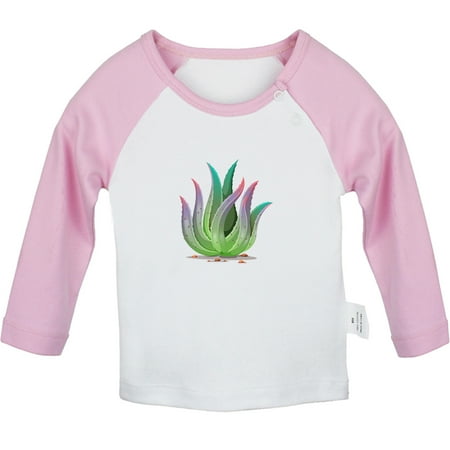 

Nature Pattern Aloe Vera T shirt For Baby Newborn Babies T-shirts Infant Tops 0-24M Kids Graphic Tees Clothing (Long Pink Raglan T-shirt 6-12 Months)