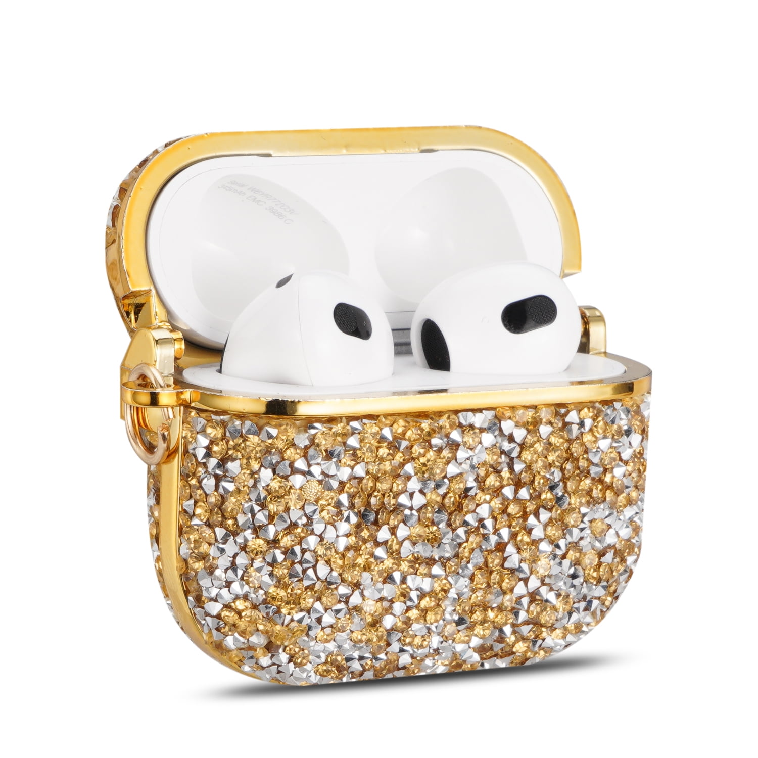 AirPods Pro 2 Hülle Mit Strass & Schlüsselanhänger – Kristallblau, Glitternd, Kratzfest
