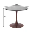 thumbnail image 7 of LeisureMod Bristol 24" Round Dining Table with Marbled Black Sintered Stone Top and Steel Pedestal Base for Modern Kitchen and Dining Room, 7 of 7