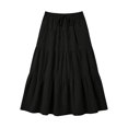 thumbnail image 5 of asdoklhq A Line Skirts for Women Plaid Skirts Women Fashion Summer Casual Comfy Solid A-Line Long Skirts Elastic Waist Pocket Black 2X, 5 of 5