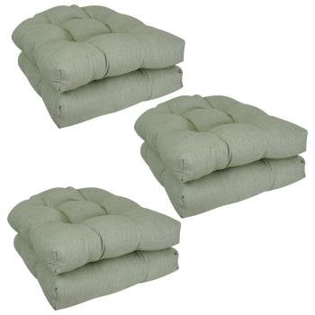 Blazing Needles 19-inch Premium Olefin Tufted Outdoor Chair Cushions (Set of 6)