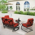 thumbnail image 2 of SUNCROWN 4-Piece Outdoor Patio Furniture Set Wrought Iron Conversation Sets, Red, 2 of 14