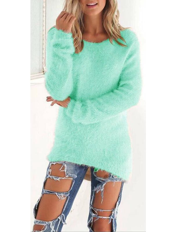 Chandail d'Hiver en Molleton Moelleux pour Femmes, chandail-Over Uni, Blouse