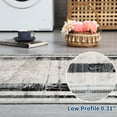 thumbnail image 4 of FairOnly Grey Modern Mottled Border 2'x6'Runner Rug for Living Room Ultra Thin Low Pile Machine Washable Stain Resistant Non-Slip Rug for Bedroom Kitchen Dining Room, 4 of 7